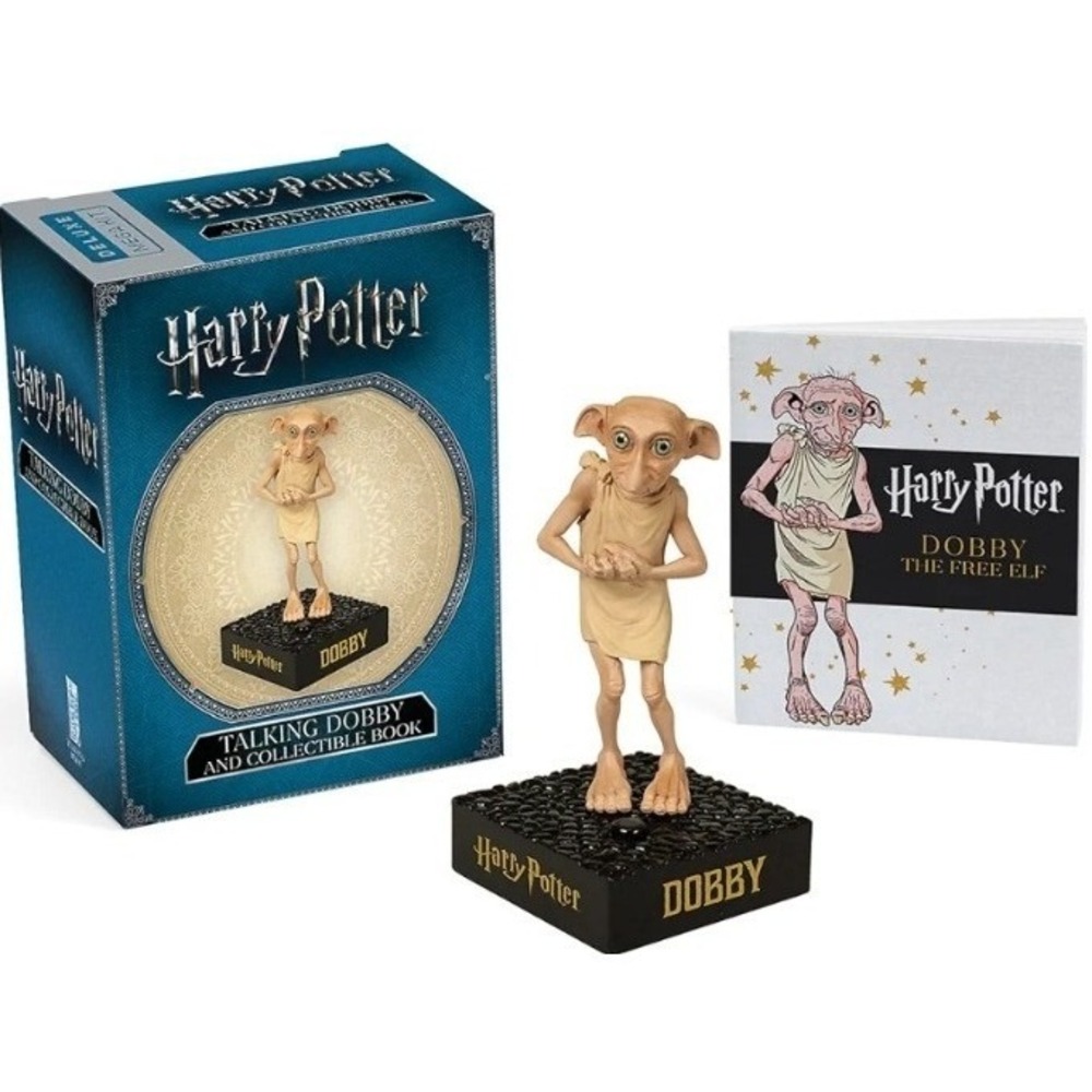 NIB Running Press Harry Potter Talking Dobby Figurine w Sound & Collectible Book